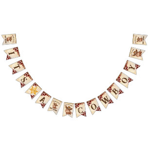 It's a cowboy baby shower custom name bunting flags