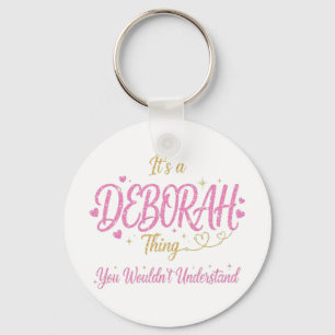 It's A Deborah Thing Pink Gold Women Gift Keychain