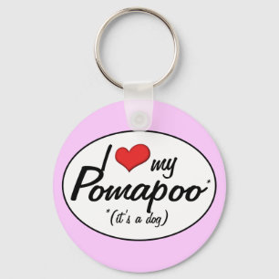 It's a Dog! I Love My Pomapoo Keychain
