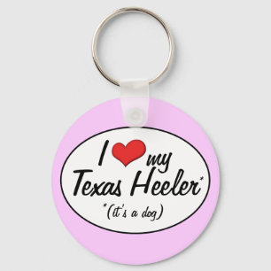 It's a Dog! I Love My Texas Heeler Keychain