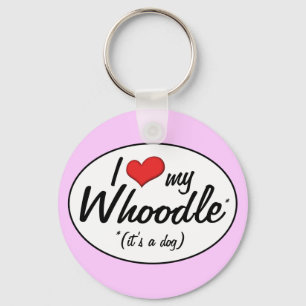 It's a Dog! I Love My Whoodle Keychain
