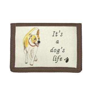 It's a Dogs Life Cute Jack Russell Terrier Humor Trifold Wallet