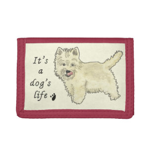 It's a Dogs Life Cute West Highland Terrier Westie Trifold Wallet
