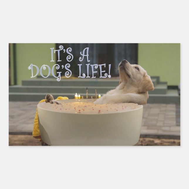 It's a dogs life rectangular sticker (Front)