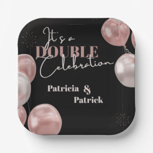 It's a Double Celebration Joint Birthday Elegant Paper Plate