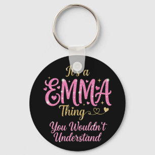 It's A Emma Thing Pink Gold Women Gift Keychain