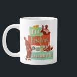 It's a Festivus for the Rest of Us Large Coffee Mug<br><div class="desc">Celebrate the holiday season on your own terms with this vibrant Festivus graphic! Inspired by the classic Seinfeld episode "The Strike, " this design captures the hilarious spirit of the holiday created by Frank Costanza as a "hates-all" alternative to the commercialized season. Featuring a retro, collage-style aesthetic, this graphic includes...</div>
