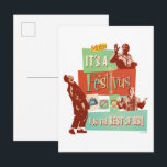 It's a Festivus for the Rest of Us Postcard<br><div class="desc">Celebrate the holiday season on your own terms with this vibrant Festivus graphic! Inspired by the classic Seinfeld episode "The Strike, " this design captures the hilarious spirit of the holiday created by Frank Costanza as a "hates-all" alternative to the commercialized season. Featuring a retro, collage-style aesthetic, this graphic includes...</div>