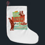 It's a Festivus for the Rest of Us Small Christmas Stocking<br><div class="desc">Celebrate the holiday season on your own terms with this vibrant Festivus graphic! Inspired by the classic Seinfeld episode "The Strike, " this design captures the hilarious spirit of the holiday created by Frank Costanza as a "hates-all" alternative to the commercialized season. Featuring a retro, collage-style aesthetic, this graphic includes...</div>