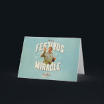 It's a Festivus Miracle Card<br><div class="desc">Gather 'round the aluminum pole and celebrate the most unexpected moments of the season with this "It's a Festivus Miracle!" graphic. Featuring the legendary Frank Costanza in his peak holiday form, this design captures the hilarious energy of the Seinfeld holiday we all know and love. With its retro sunburst background...</div>