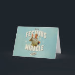 It's a Festivus Miracle Card<br><div class="desc">Gather 'round the aluminum pole and celebrate the most unexpected moments of the season with this "It's a Festivus Miracle!" graphic. Featuring the legendary Frank Costanza in his peak holiday form, this design captures the hilarious energy of the Seinfeld holiday we all know and love. With its retro sunburst background...</div>