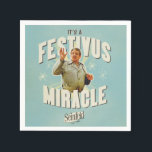 It's a Festivus Miracle Napkin<br><div class="desc">Gather 'round the aluminum pole and celebrate the most unexpected moments of the season with this "It's a Festivus Miracle!" graphic. Featuring the legendary Frank Costanza in his peak holiday form, this design captures the hilarious energy of the Seinfeld holiday we all know and love. With its retro sunburst background...</div>