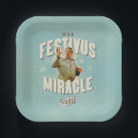 It's a Festivus Miracle Paper Plate<br><div class="desc">Gather 'round the aluminum pole and celebrate the most unexpected moments of the season with this "It's a Festivus Miracle!" graphic. Featuring the legendary Frank Costanza in his peak holiday form, this design captures the hilarious energy of the Seinfeld holiday we all know and love. With its retro sunburst background...</div>