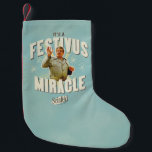 It's a Festivus Miracle Small Christmas Stocking<br><div class="desc">Gather 'round the aluminum pole and celebrate the most unexpected moments of the season with this "It's a Festivus Miracle!" graphic. Featuring the legendary Frank Costanza in his peak holiday form, this design captures the hilarious energy of the Seinfeld holiday we all know and love. With its retro sunburst background...</div>