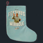 It's a Festivus Miracle Small Christmas Stocking<br><div class="desc">Gather 'round the aluminum pole and celebrate the most unexpected moments of the season with this "It's a Festivus Miracle!" graphic. Featuring the legendary Frank Costanza in his peak holiday form, this design captures the hilarious energy of the Seinfeld holiday we all know and love. With its retro sunburst background...</div>