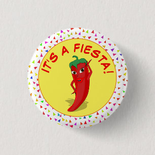 It's A Fiesta With Confetti Pattern 1 Inch Round Button