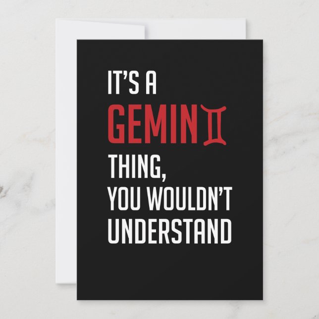 It's A Gemini Thing, You Wouldn't Understand Invitation (Front)