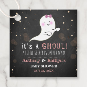 It's A Ghoul! Little Spirit Halloween Baby Shower Favour Tags