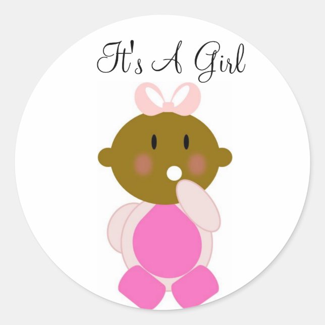 It's A Girl (1) Classic Round Sticker (Front)
