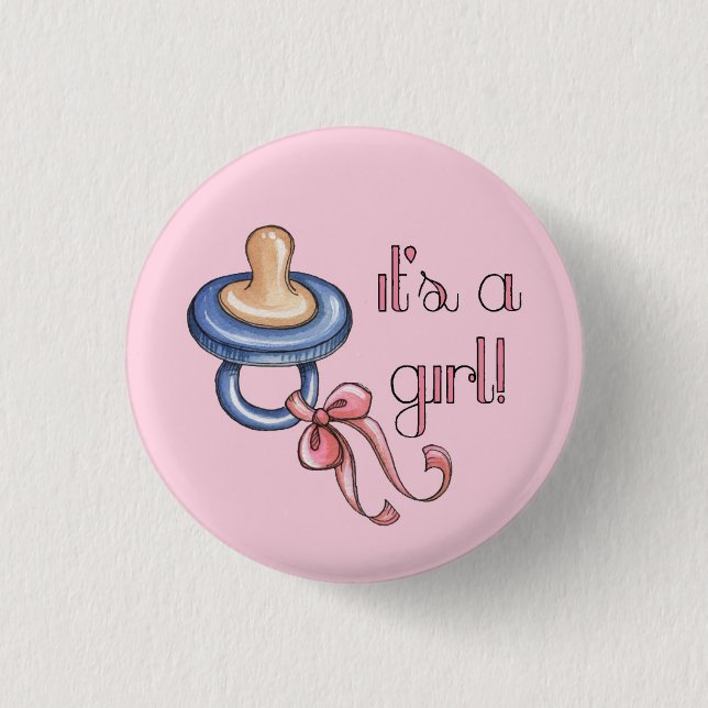 It's a Girl! 1 Inch Round Button (Front)