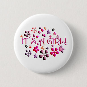 Its a Girl 2 Inch Round Button