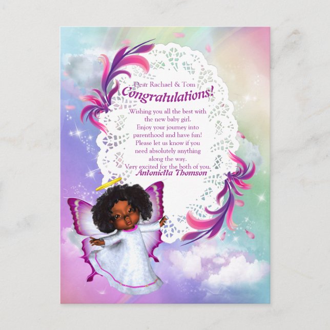 It's a Girl - A Baby Butterfly Postcard (Front)