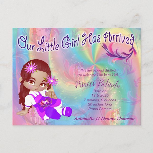 It's a Girl - A Cutie-Pie Baby Postcard (Front)