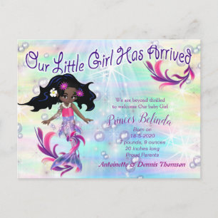 It's a Girl - A Mermaid Baby Postcard