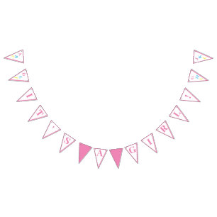 It's A Girl ABC Pastel Colors bunting banner