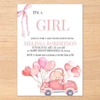 Its a girl! acrylic invitations