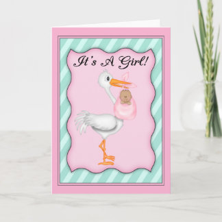 It's a Girl African American  Baby Announcement