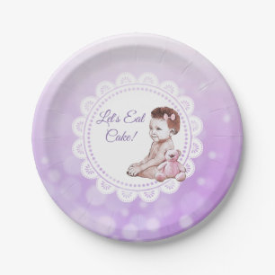 It's a Girl African American Baby Shower Paper Plate