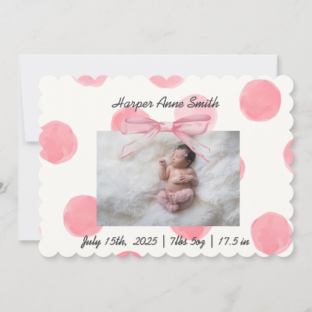 It's A Girl  Announcement (Front)