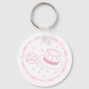 It's a Girl! announcement Keychain