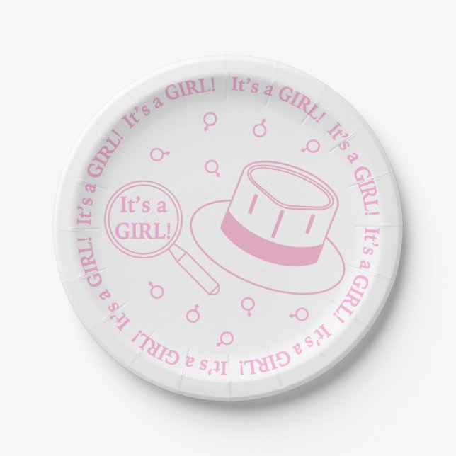 It's a Girl! announcement Paper Plate (Front)