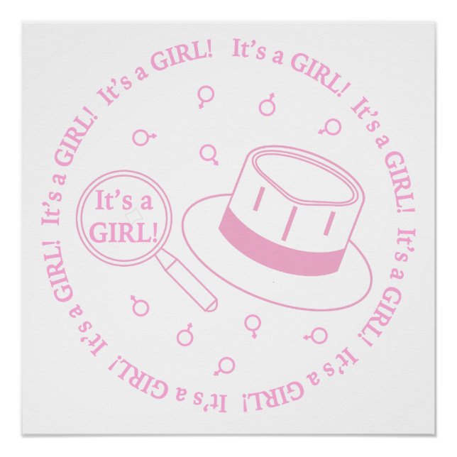 It's a Girl! announcement Poster (Front)