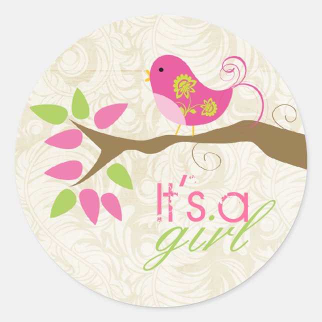 It's a girl Baby Announcement Envelope Seal (Front)