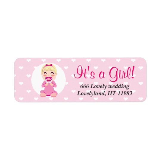 It's a Girl Baby Girl Design Return Address Label