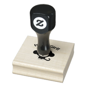 It's a Girl Baby Monkey Rubber Stamp