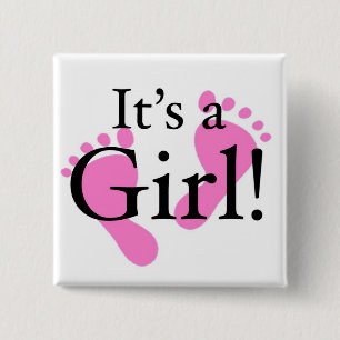 Its a Girl - Baby, Newborn, Baby Shower 2 Inch Square Button