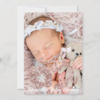 It's A Girl Baby Shower Custom Photo Rose Spark