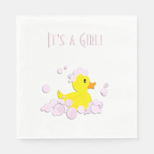 It's a Girl Baby Shower Duck Napkin
