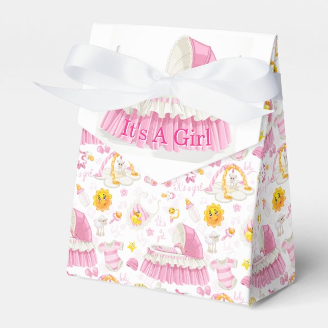 It's A Girl Baby Shower  Favor Box (Front Side)