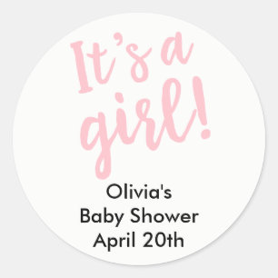 It's A Girl Baby Shower Favour Tag Pink