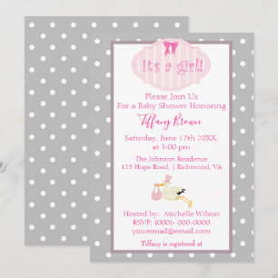 Its a Girl Baby Shower Invitation