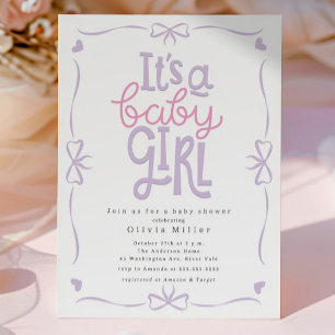 It's A Girl Baby Shower Invitation