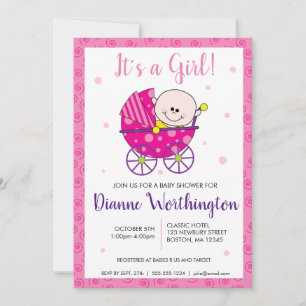 It's a Girl Baby Shower Invitation