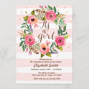 Its a Girl Baby Shower Invitation