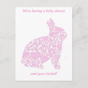 It's a Girl Baby Shower Invites Pink Bunny