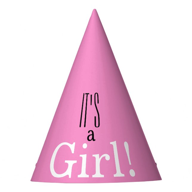 It's a Girl! Baby Shower Party Hat (Front)